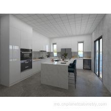 Reka bentuk moden laminate putih berkilat dapur kabinet